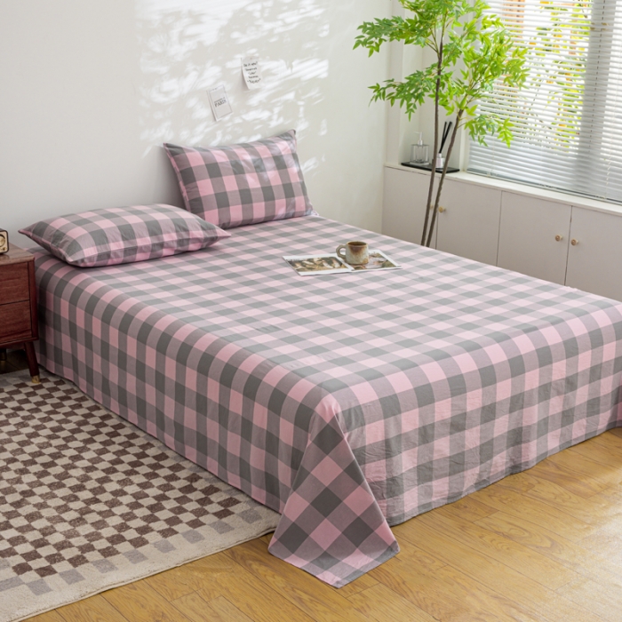 91家纺网 家纺一手货源 找家纺 （总）柠萌家居 2023年新款无印风格A类全棉色织水洗棉四件套