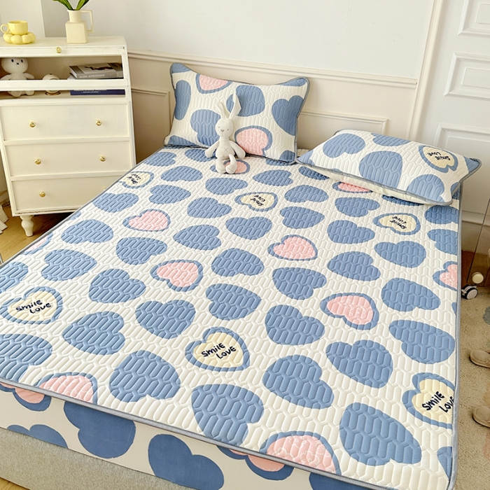 91家纺网 家纺一手货源 找家纺 纽缦 乳胶床笠三件套 心愿-蓝