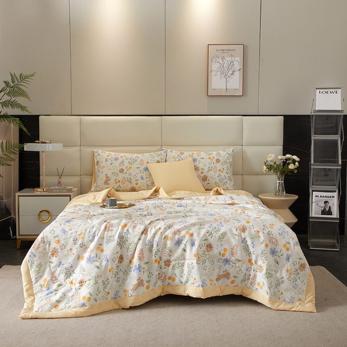 91家纺网 家纺一手货源 找家纺 （总）2025新款水洗棉麻印花夏凉被