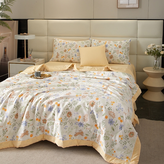 91家纺网 家纺一手货源 找家纺 （总）2025新款水洗棉麻印花夏凉被