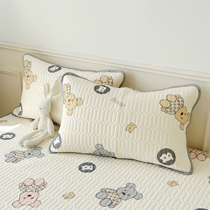 91家纺网 家纺一手货源 找家纺 纽缦 乳胶床笠三件套 暴力熊-白