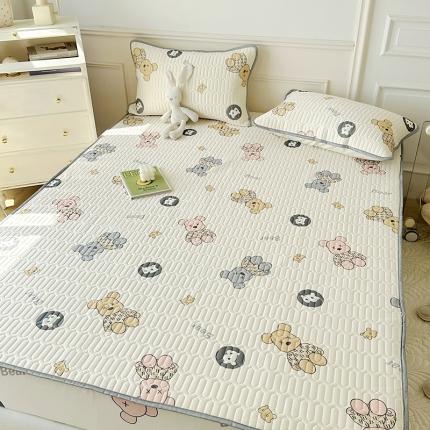 纽缦 乳胶床笠三件套 暴力熊-白