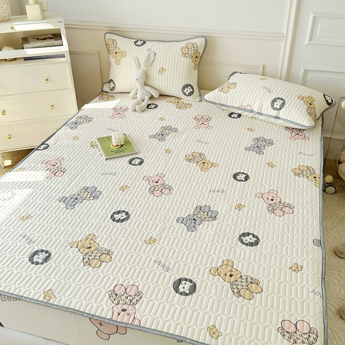 91家纺网 家纺一手货源 找家纺 纽缦 乳胶床笠三件套 暴力熊-白