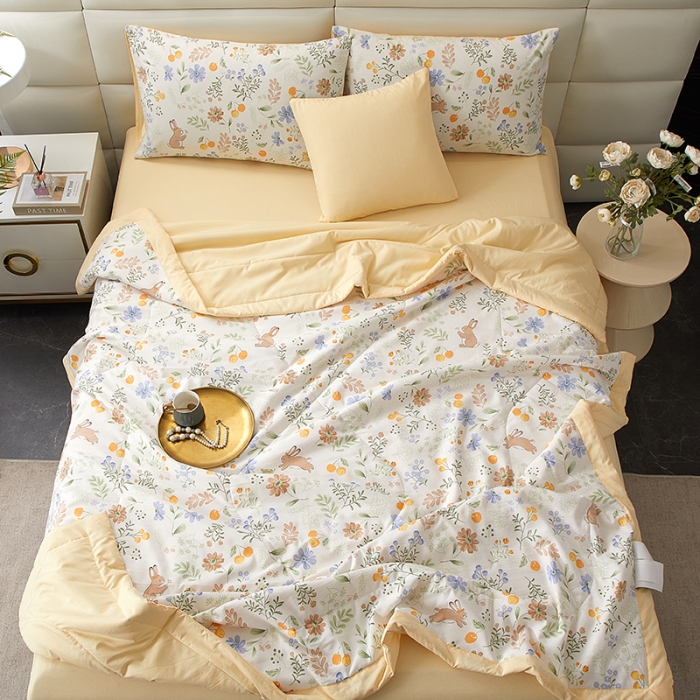 91家纺网 家纺一手货源 找家纺 （总）2025新款水洗棉麻印花夏凉被