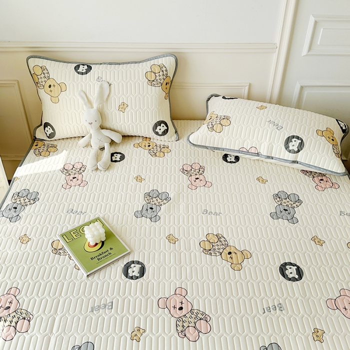 91家纺网 家纺一手货源 找家纺 纽缦 乳胶床笠三件套 暴力熊-白