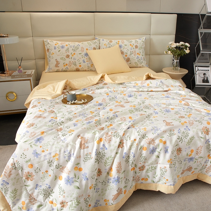 91家纺网 家纺一手货源 找家纺 （总）2025新款水洗棉麻印花夏凉被