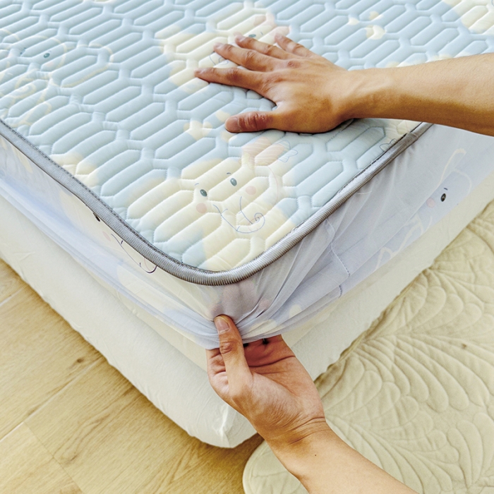 91家纺网 家纺一手货源 找家纺 纽缦 乳胶床笠三件套 小飞象