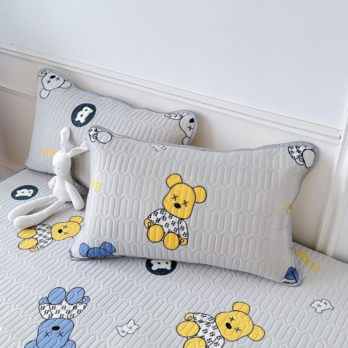 91家纺网 家纺一手货源 找家纺 纽缦 乳胶床笠三件套 暴力熊-灰