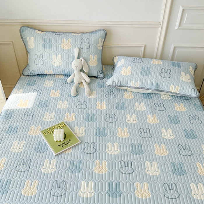 91家纺网 家纺一手货源 找家纺 纽缦 乳胶床笠三件套 小兔出没