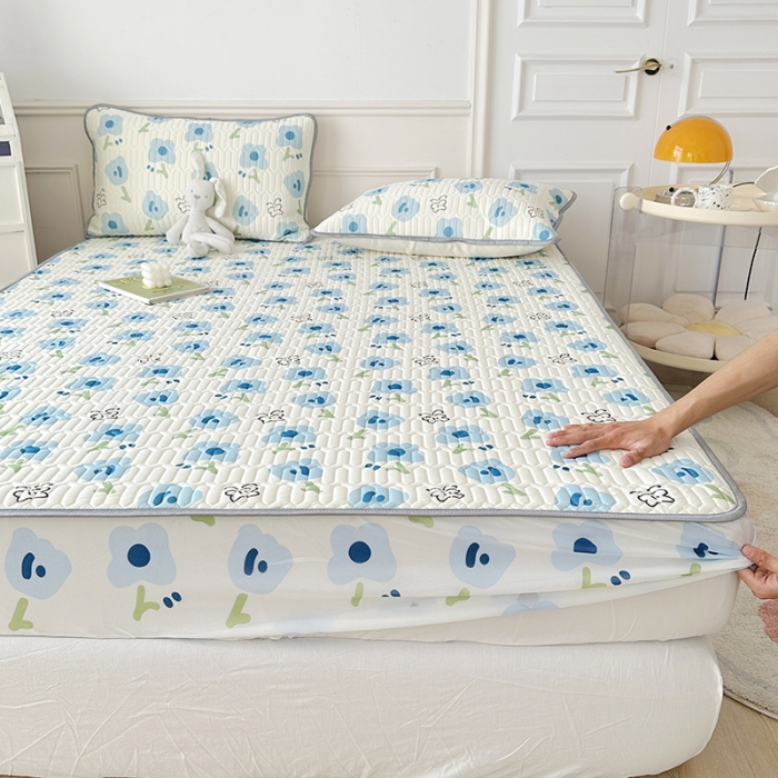 91家纺网 家纺一手货源 找家纺 纽缦 乳胶床笠三件套 蝶恋-兰