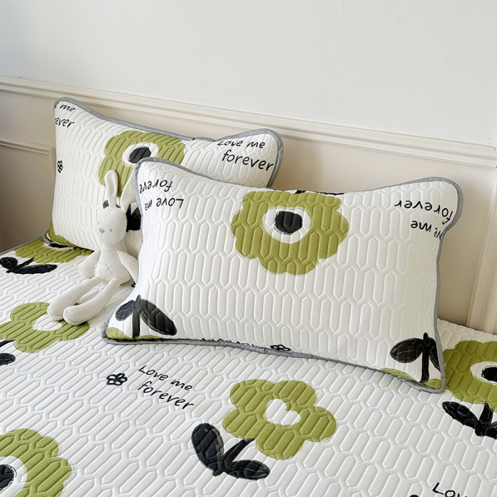 91家纺网 家纺一手货源 找家纺 纽缦 乳胶床笠三件套 花语-绿