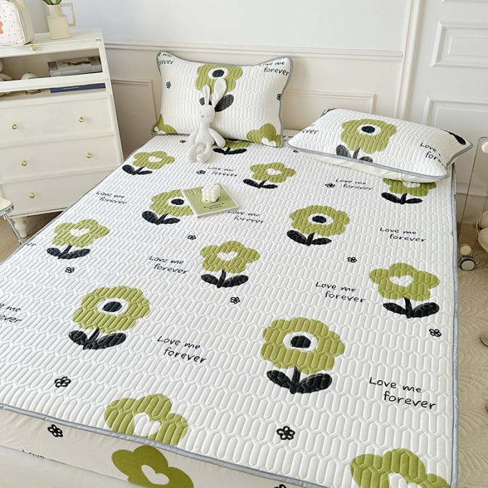 91家纺网 家纺一手货源 找家纺 纽缦 乳胶床笠三件套 花语-绿