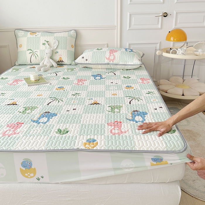 91家纺网 家纺一手货源 找家纺 纽缦 乳胶床笠三件套 恐龙假期