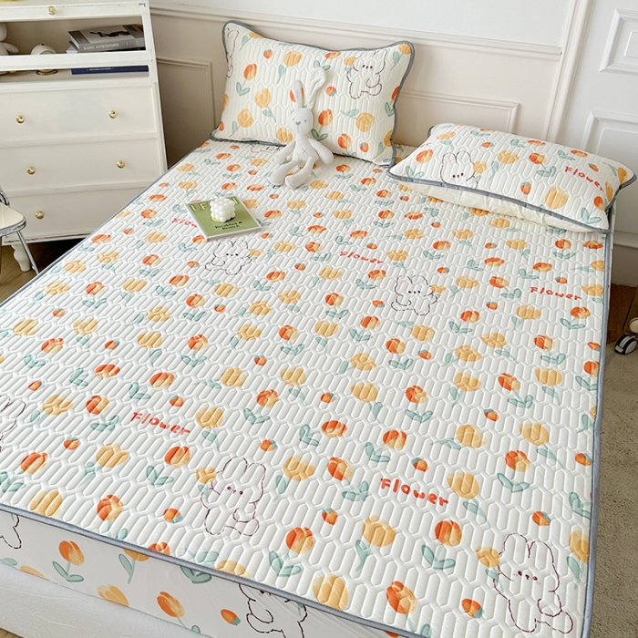 91家纺网 家纺一手货源 找家纺 纽缦 乳胶床笠三件套 兔精灵-奶白