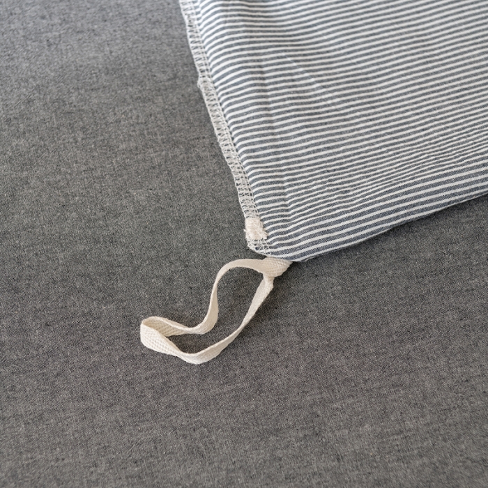 91家纺网 家纺一手货源 找家纺 棉邦 2023新款A类全棉色织水洗棉四件套 灰密条