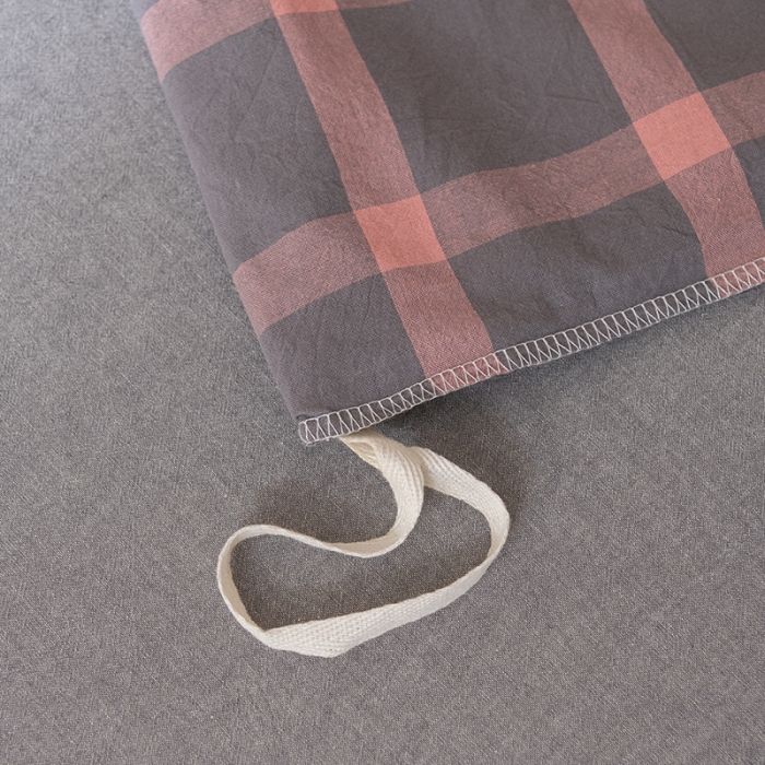 91家纺网 家纺一手货源 找家纺 棉邦 2023新款A类全棉色织水洗棉四件套 洛桑粉