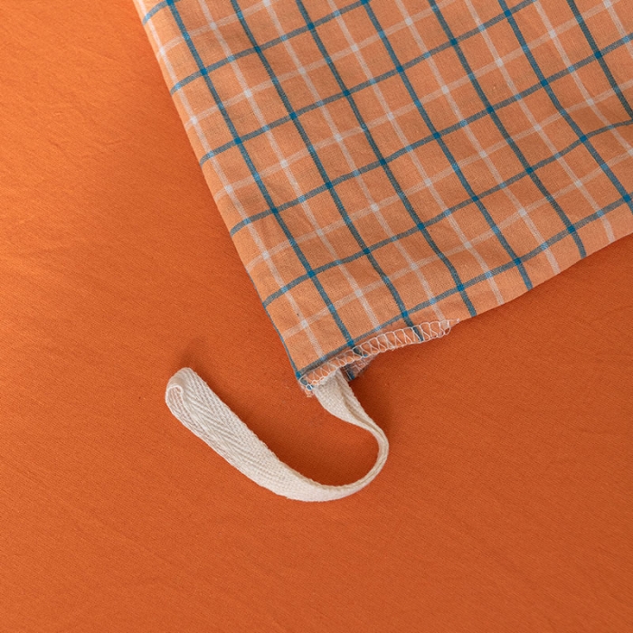 91家纺网 家纺一手货源 找家纺 棉邦 2023新款A类全棉色织水洗棉四件套 梦想橙