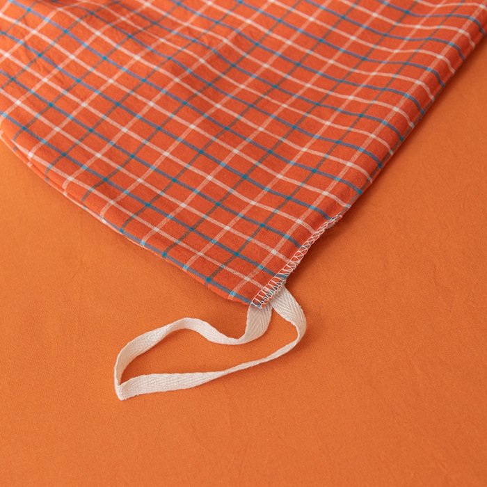 91家纺网 家纺一手货源 找家纺 棉邦 2023新款A类全棉色织水洗棉四件套 梦想桔