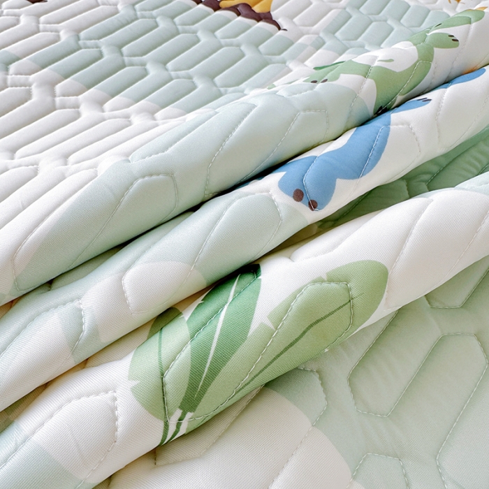 91家纺网 家纺一手货源 找家纺 纽缦 2023新款乳胶床笠四件套 恐龙假期