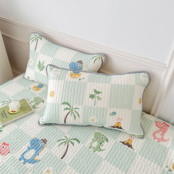 91家纺网 家纺一手货源 找家纺 纽缦 2023新款乳胶床笠四件套 恐龙假期