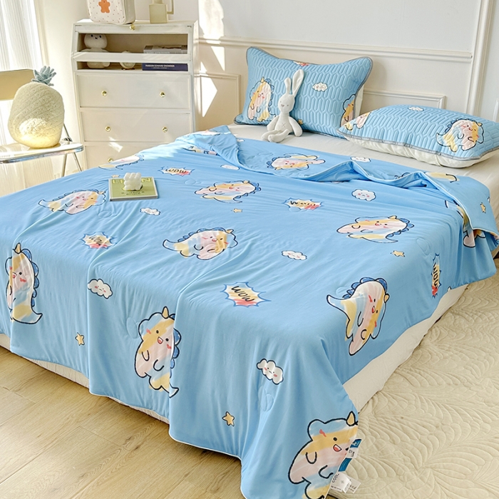 91家纺网 家纺一手货源 找家纺 纽缦 2023新款乳胶床笠四件套 欢乐奶龙