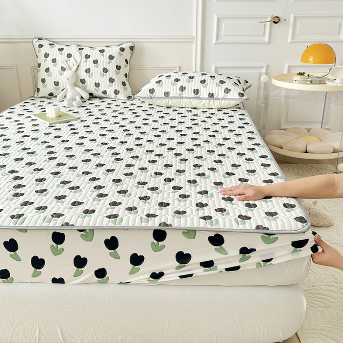 91家纺网 家纺一手货源 找家纺 纽缦 2023新款乳胶床笠四件套 浅夏-白