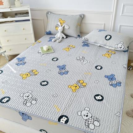 纽缦 2023新款乳胶床笠四件套 暴力熊-灰