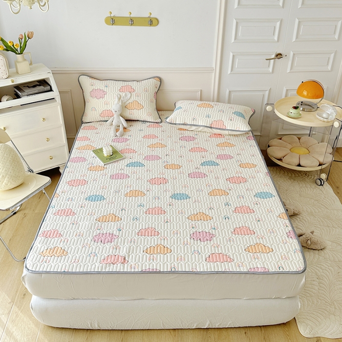 91家纺网 家纺一手货源 找家纺 纽缦 乳胶床单三件套 彩云