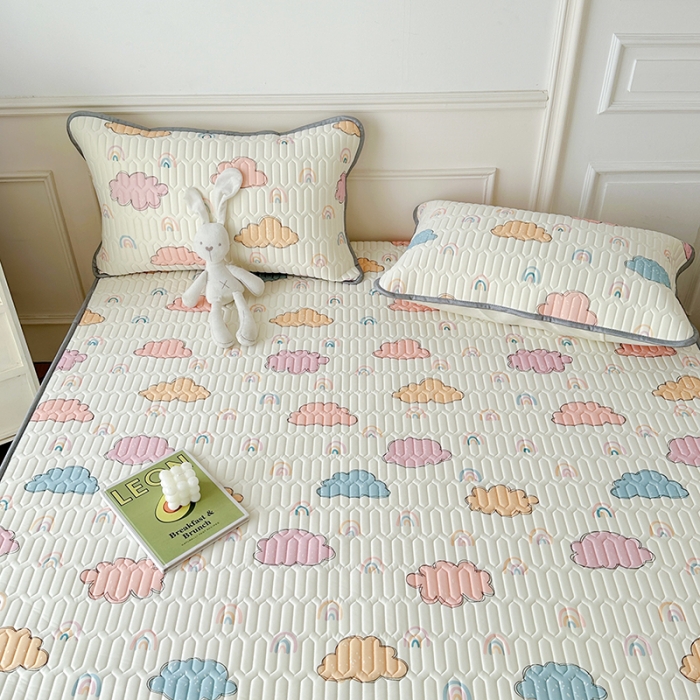 91家纺网 家纺一手货源 找家纺 纽缦 乳胶床单三件套 彩云