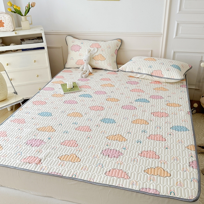 91家纺网 家纺一手货源 找家纺 纽缦 乳胶床单三件套 彩云