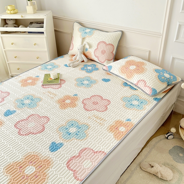 91家纺网 家纺一手货源 找家纺 纽缦 乳胶床单三件套 春暖花语