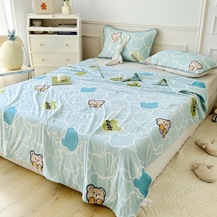 91家纺网 家纺一手货源 找家纺 纽缦 乳胶床单三件套 蝴蝶熊