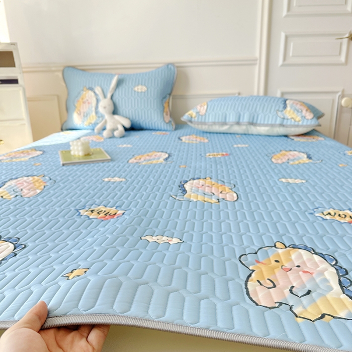 91家纺网 家纺一手货源 找家纺 纽缦 乳胶床单三件套 欢乐奶龙