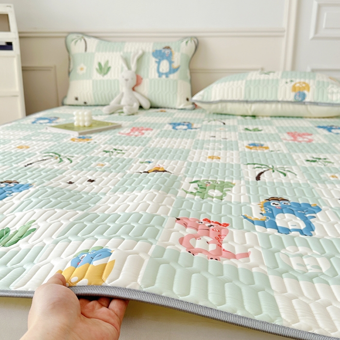 91家纺网 家纺一手货源 找家纺 纽缦 乳胶床单三件套 恐龙假期