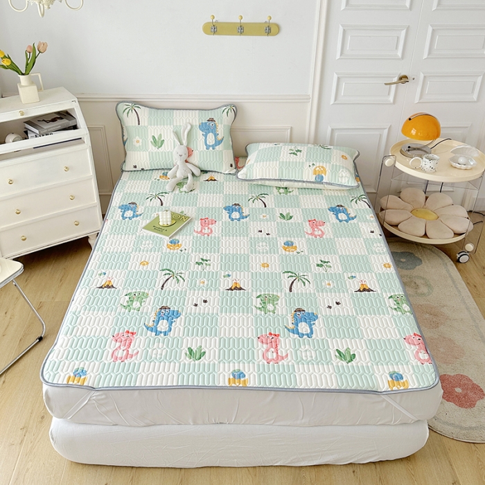 91家纺网 家纺一手货源 找家纺 纽缦 乳胶床单三件套 恐龙假期