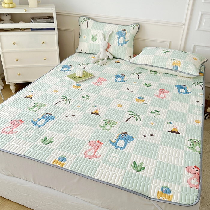 91家纺网 家纺一手货源 找家纺 纽缦 乳胶床单三件套 恐龙假期