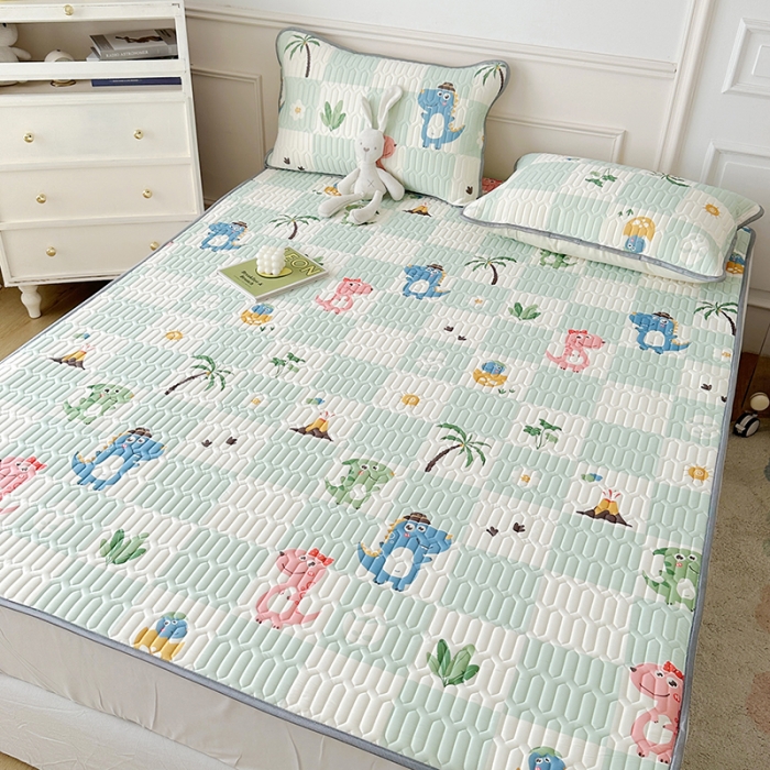 91家纺网 家纺一手货源 找家纺 纽缦 乳胶床单三件套 恐龙假期