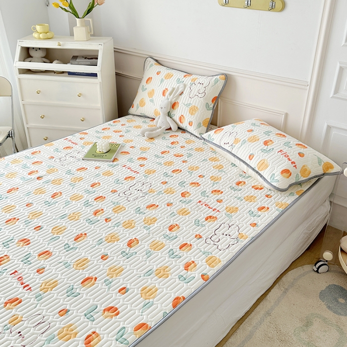 91家纺网 家纺一手货源 找家纺 纽缦 乳胶床单三件套 兔精灵-奶白