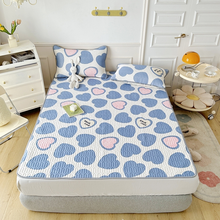 91家纺网 家纺一手货源 找家纺 纽缦 乳胶床单三件套 心愿-蓝