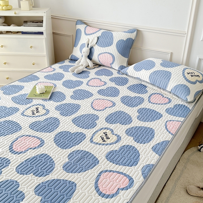 91家纺网 家纺一手货源 找家纺 纽缦 乳胶床单三件套 心愿-蓝