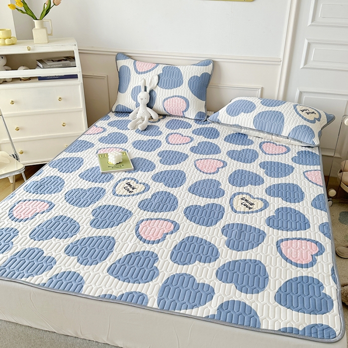 91家纺网 家纺一手货源 找家纺 纽缦 乳胶床单三件套 心愿-蓝