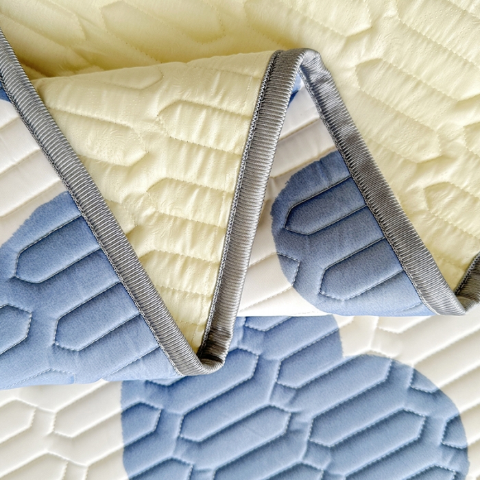 91家纺网 家纺一手货源 找家纺 纽缦 乳胶床单三件套 心愿-蓝