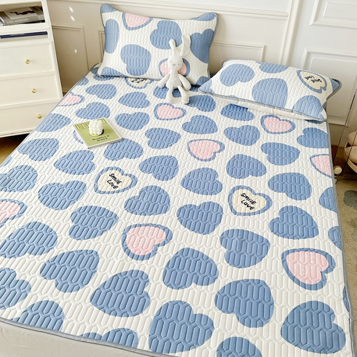 91家纺网 家纺一手货源 找家纺 纽缦 乳胶床单三件套 心愿-蓝