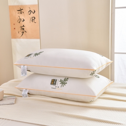 91家纺网 家纺一手货源 找家纺 轩琪家纺2024直播爆款艾草枕芯网红枕头 跑量枕芯学生款艾草单边黄