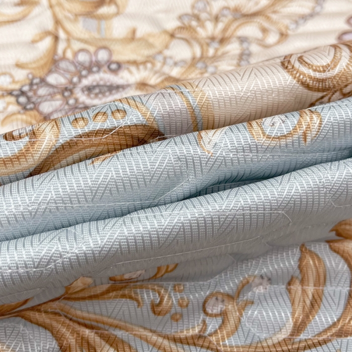 91家纺网 家纺一手货源 找家纺 恋尚 2023新款冰丝夹棉床盖款软凉席印花三件套 欧皇