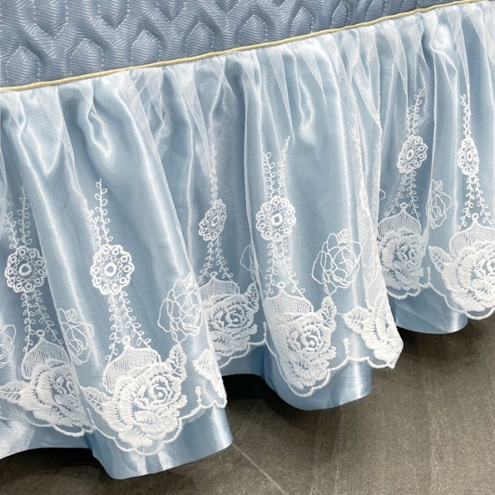 91家纺网 家纺一手货源 找家纺 恋尚 2023新款冰丝夹棉床盖款软凉席印花三件套 花菲玉