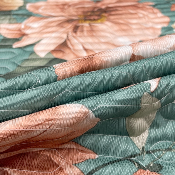 91家纺网 家纺一手货源 找家纺 恋尚 2023新款冰丝夹棉床盖款软凉席印花三件套 瑾萱楚楚