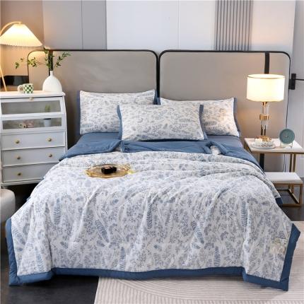 91家纺网 家纺一手货源 找家纺 （总）前程（水洗棉麻夏被四件套）棉麻双层纱大豆夏被夏凉被直播爆款