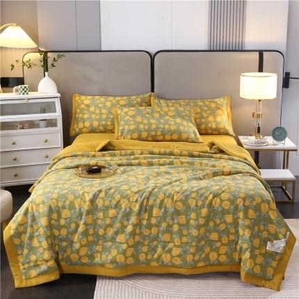 91家纺网 家纺一手货源 找家纺 （总）前程（水洗棉麻夏被四件套）棉麻双层纱大豆夏被夏凉被直播爆款