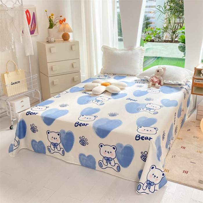 91家纺网 家纺一手货源 找家纺 多品 2023新款13070单品床单 爱心熊